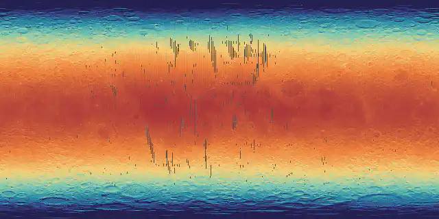 LRO Diviner: noon temperature