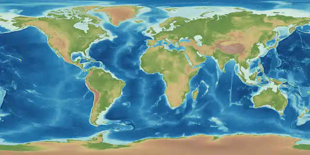 GEBCO land and seafloor heights